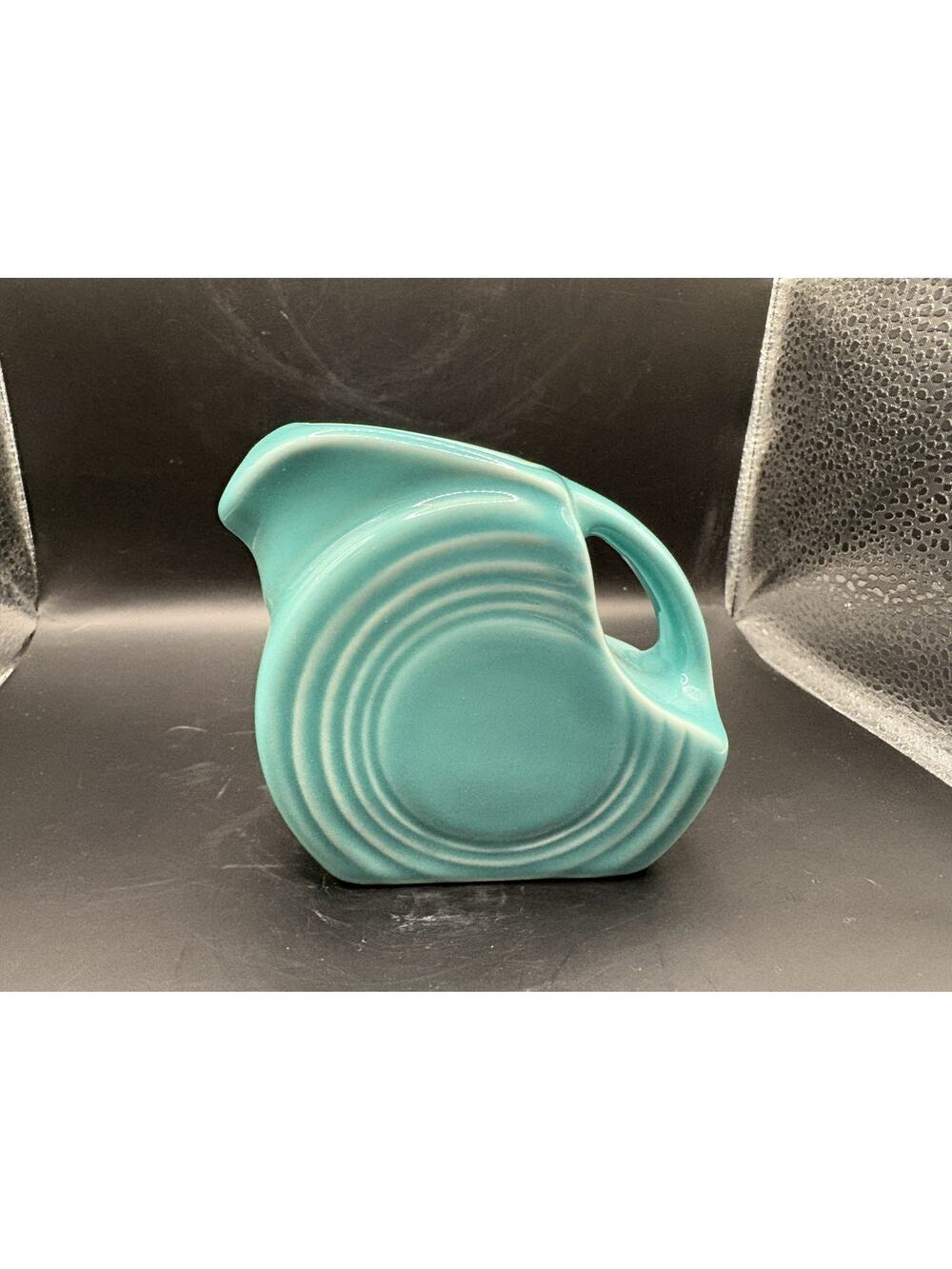 Vintage turquoise Fiestaware Fiesta mini disc pitcher creamer jug 5oz HLC